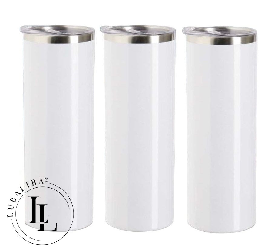 Gobelet en acier inoxydable blanc